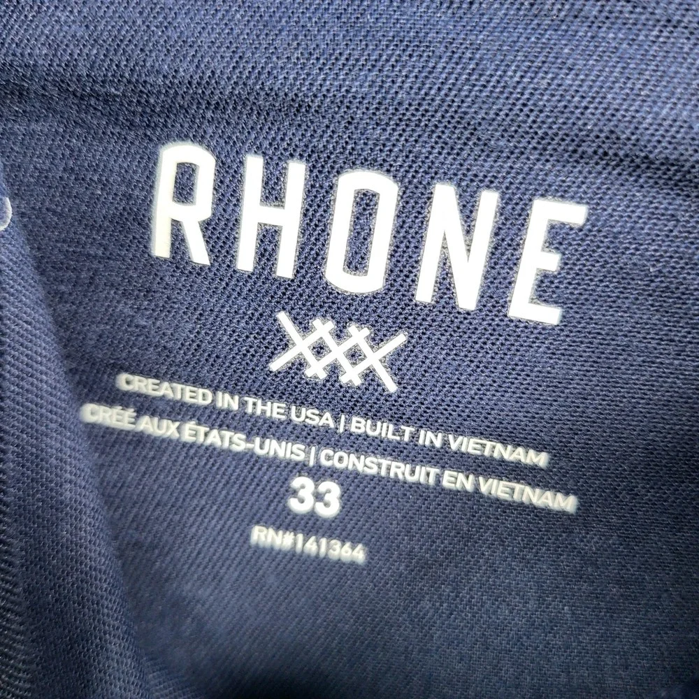 Rhone Pants Mens‎ 33 Navy Blue 5-Pocket Chino Performance Travel USA Work Casual